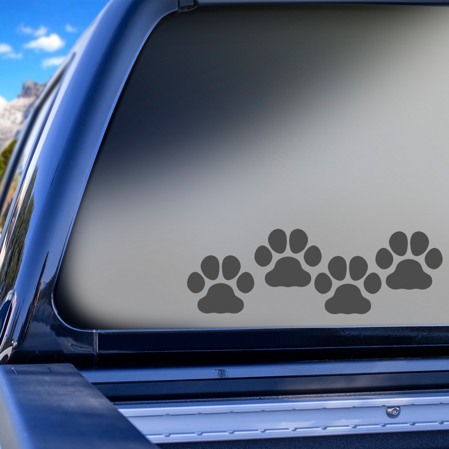 Dark Grey Paw Print Stickers