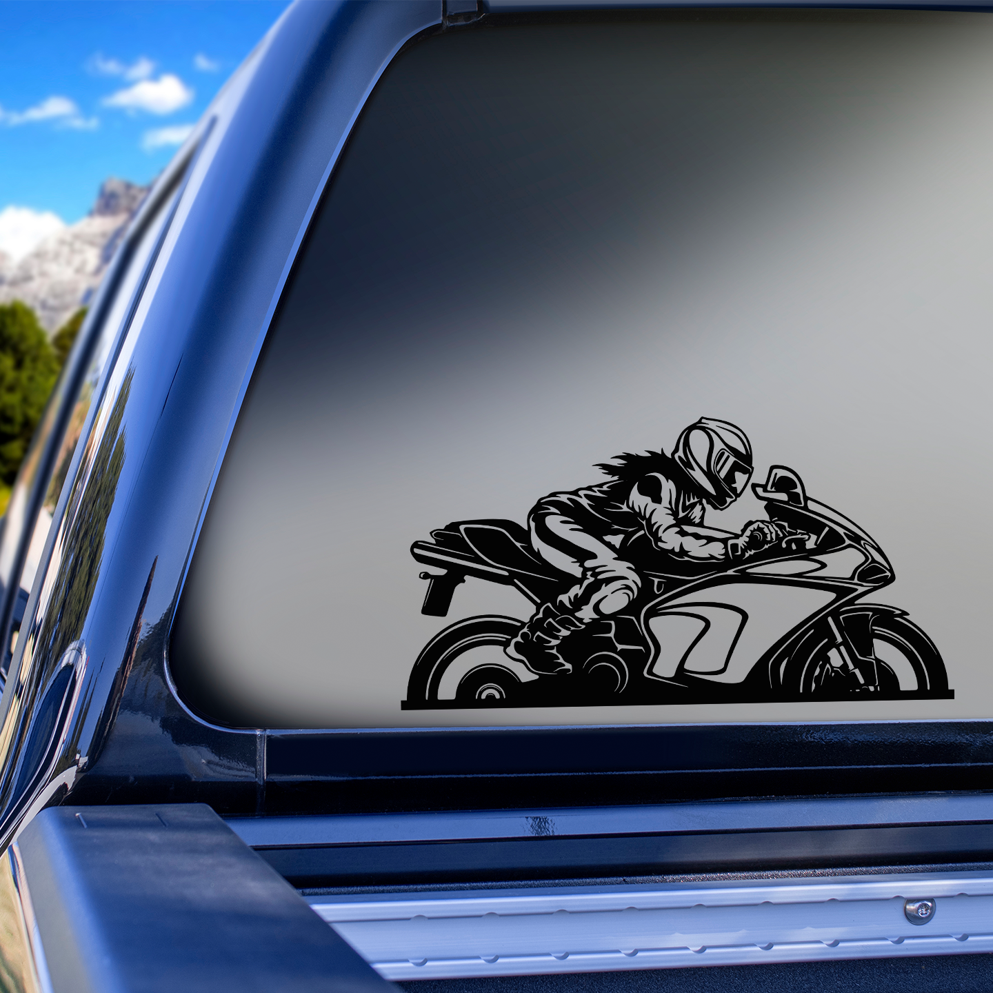 Girl Rider Motorcycle Sticker