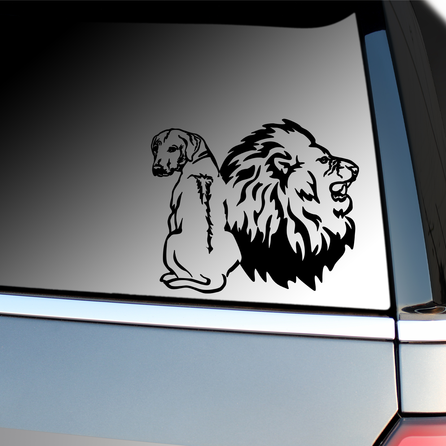 Rhodesian Ridgeback and Lion Sticker