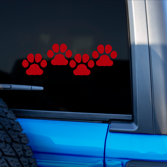 Red Paw Print Stickers