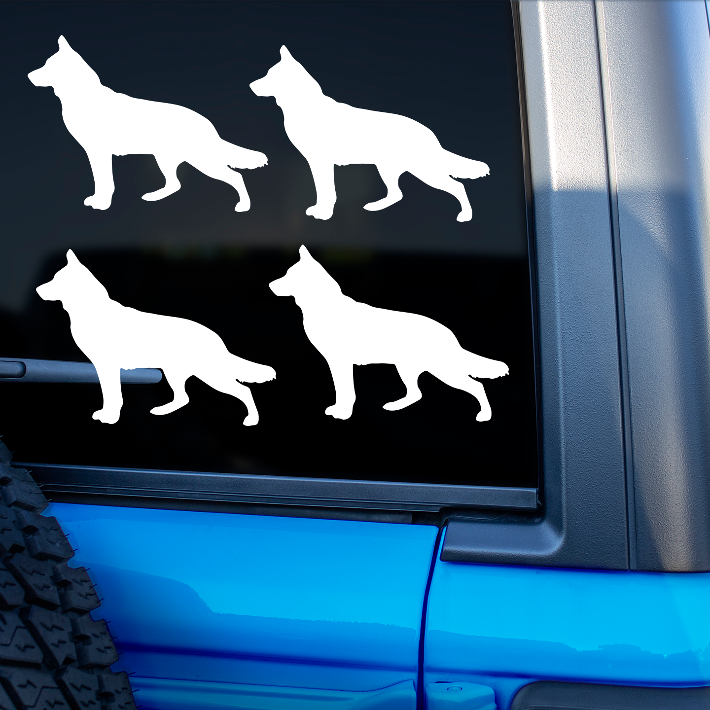 White Swiss Shepherd Silhouette Stickers