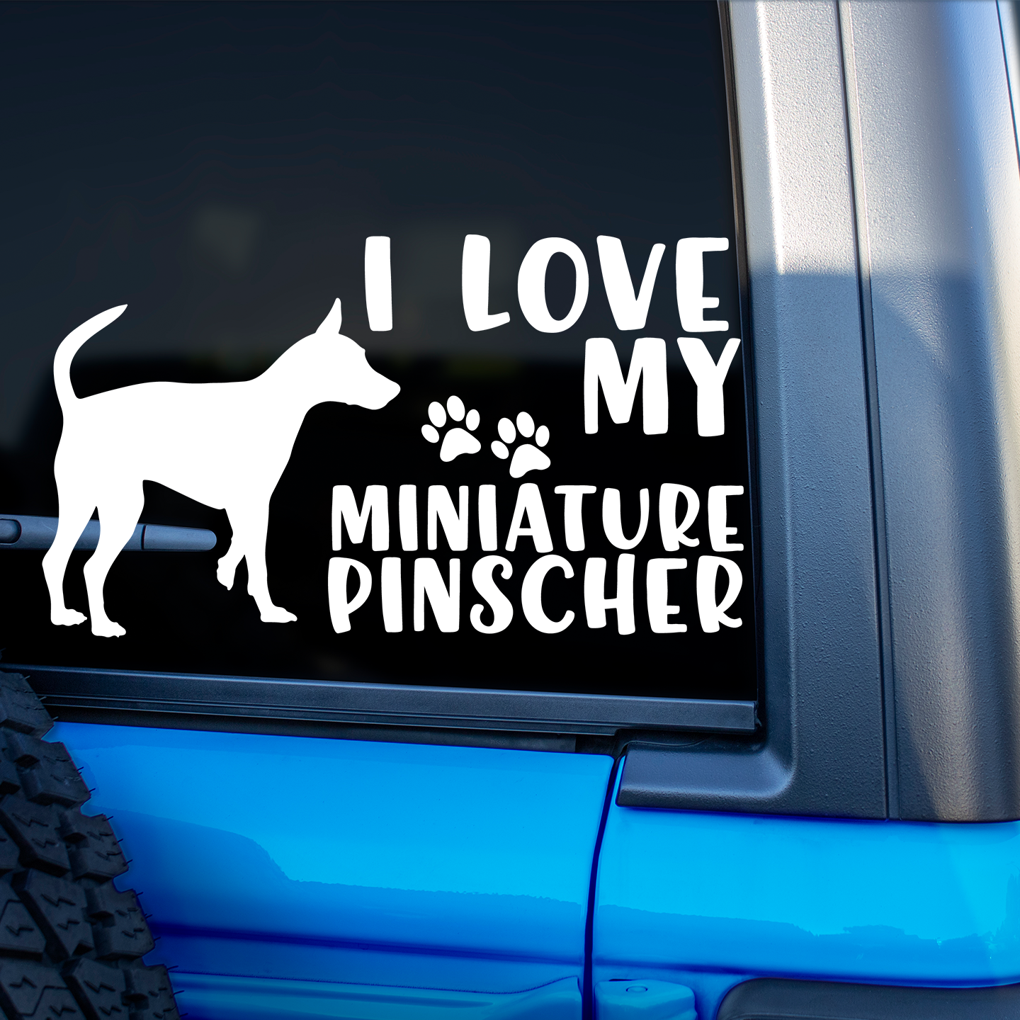 I Love My Miniature Pinscher Sticker