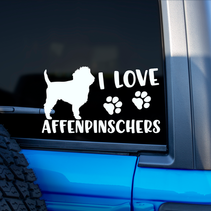 I Love Affenpinschers Sticker