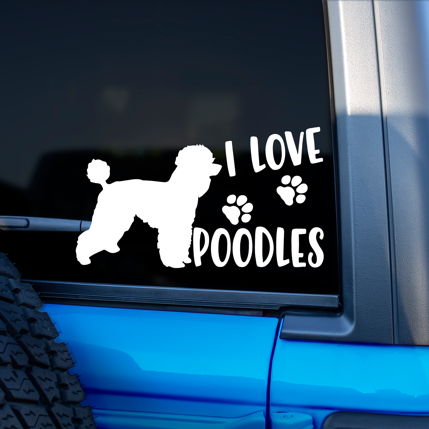 I Love Poodles Sticker