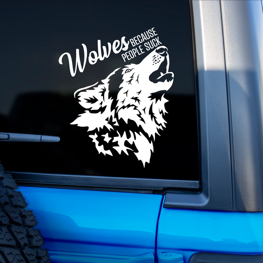 Wolves Because People Suck Sticker