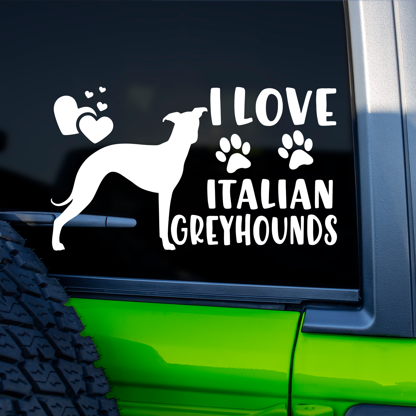 I Love Italian Greyhounds Sticker