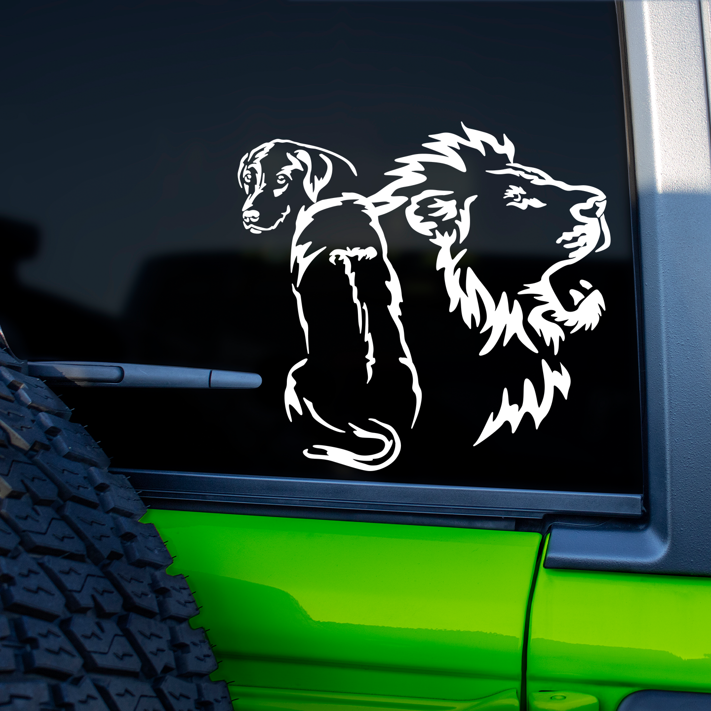 Rhodesian Ridgeback and Lion Sticker