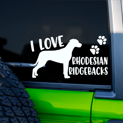 I Love Rhodesian Ridgebacks Sticker