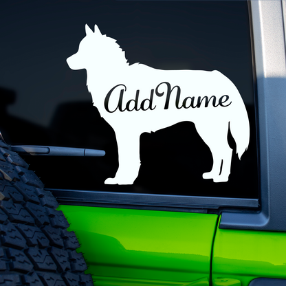 Siberian Husky Silhouette With Name Sticker