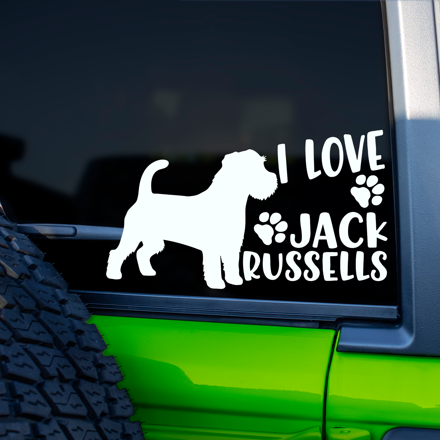 I Love Jack Russells Sticker