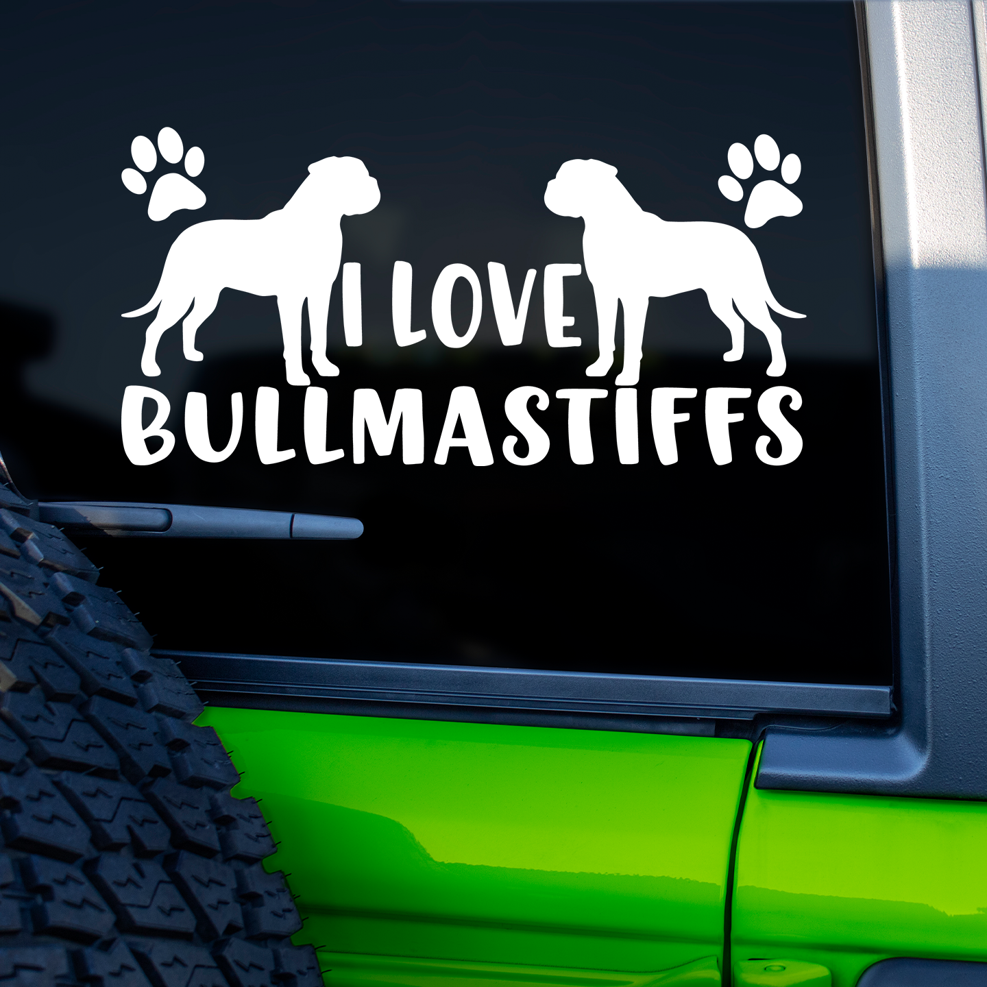 I Love Bullmastiffs Sticker