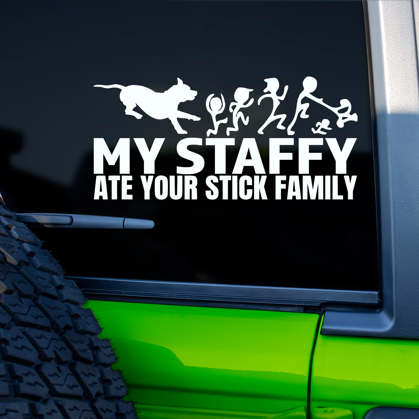 My Staffy Ate Your Stick Family Sticker