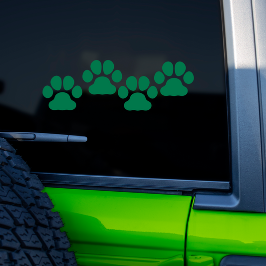 Green Paw Print Stickers