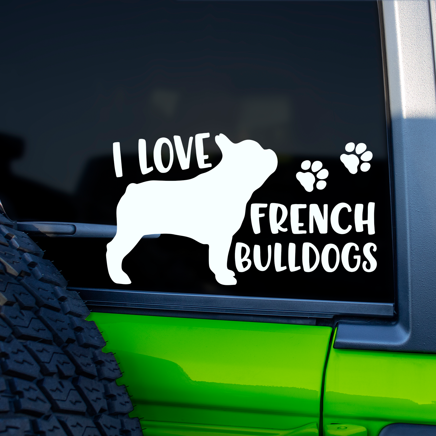 I Love French Bulldogs Sticker