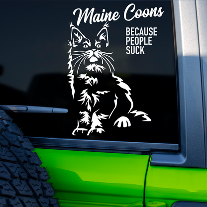 Maine Coons Because People Suck Sticker