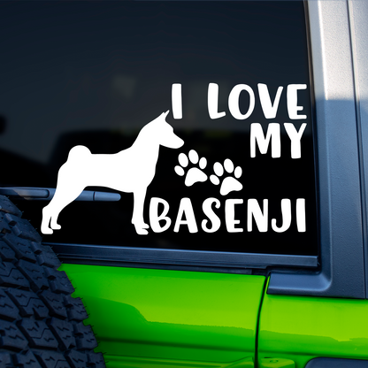 I Love My Basenji Sticker