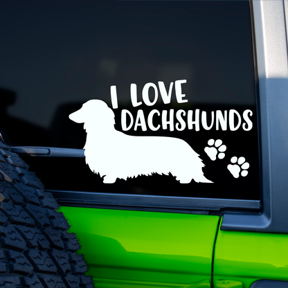 I Love Dachshunds Sticker