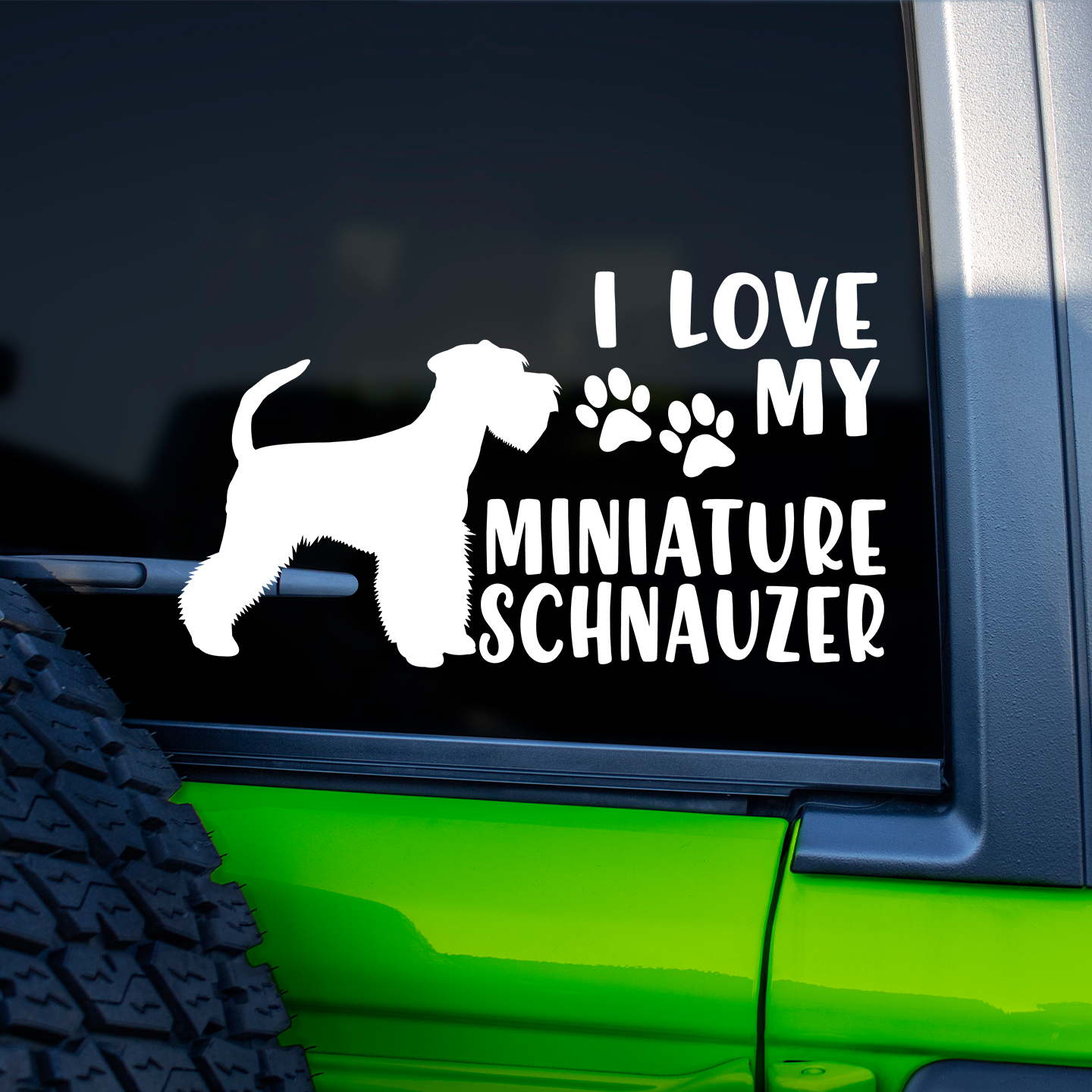 I Love My Miniature Schnauzer Sticker
