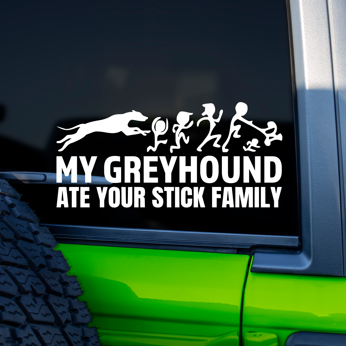My Greyhound Ate Your Stick Family Sticker