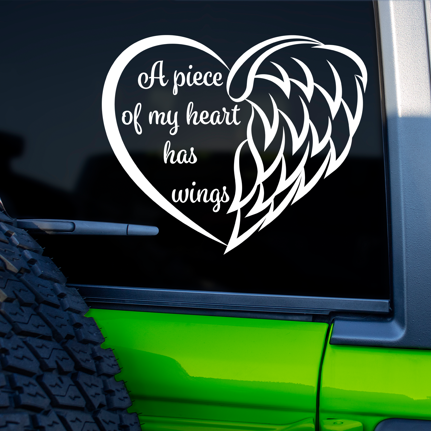 A Piece Of My Heart Has Wings Memorial Sticker