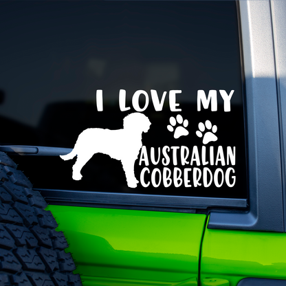 I Love Australian Cobberdogs Sticker