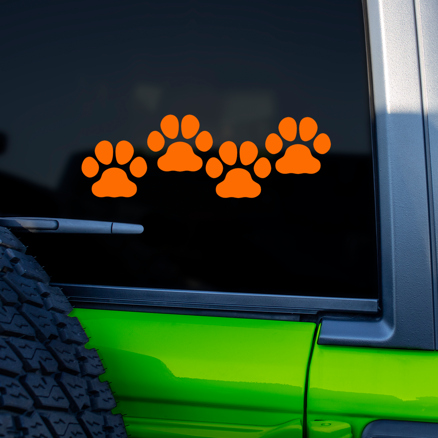 Orange Paw Print Stickers