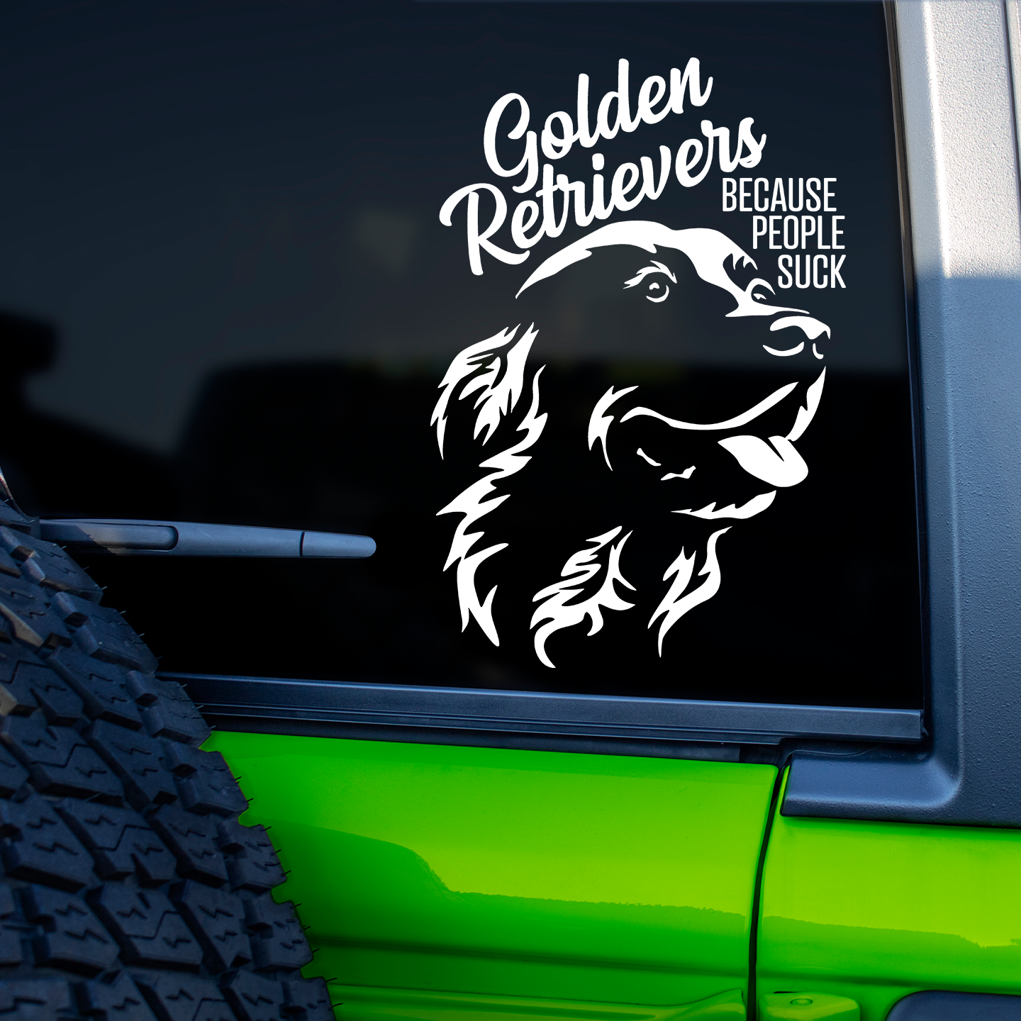Golden Retrievers Because People Suck Sticker