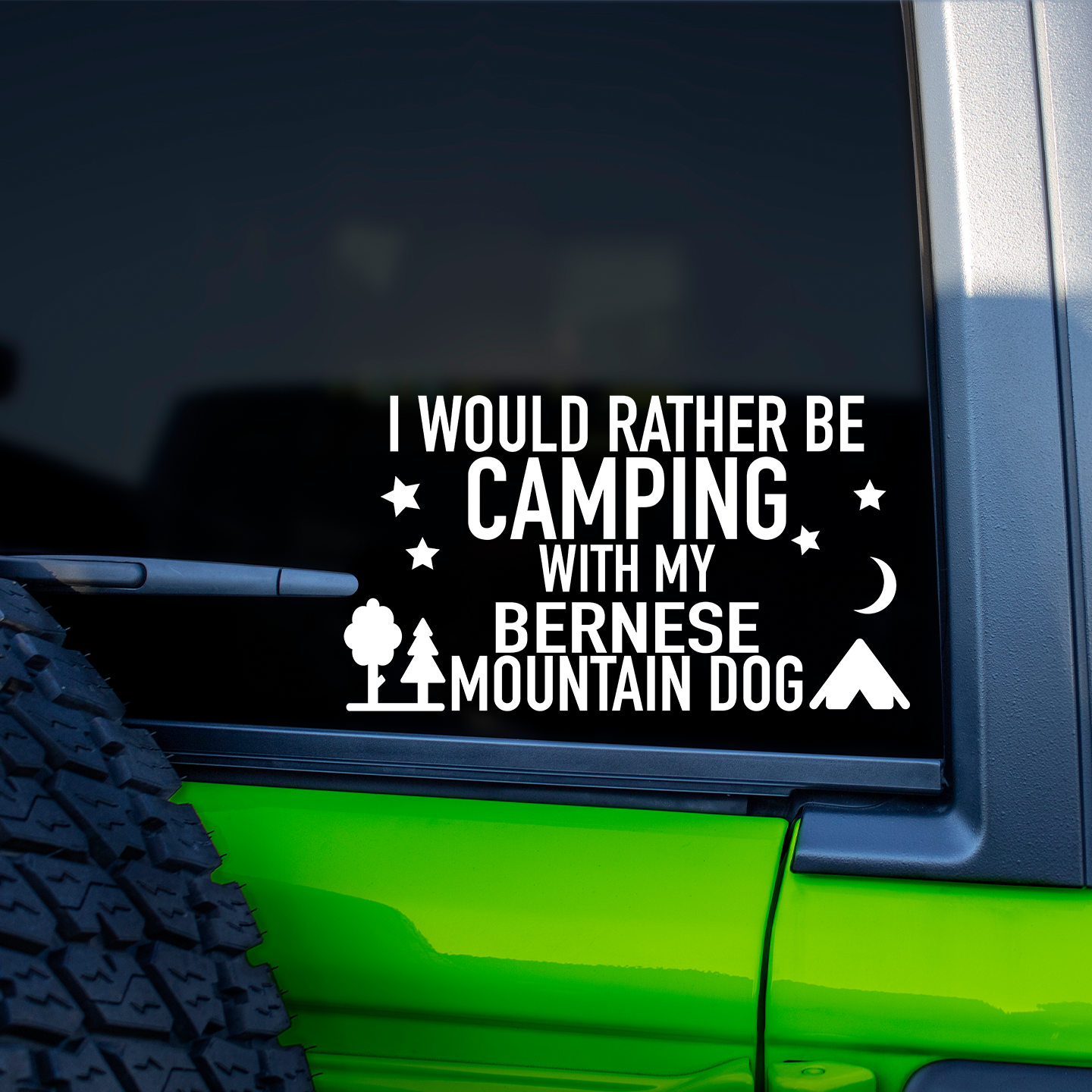 I Would Rather Be Camping With My Bernese Mountain Dog Sticker