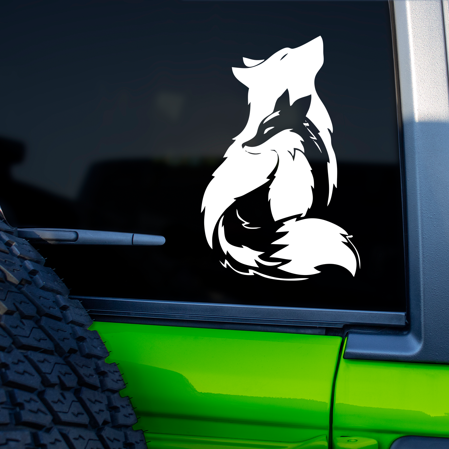 Fox And Wolf Sticker