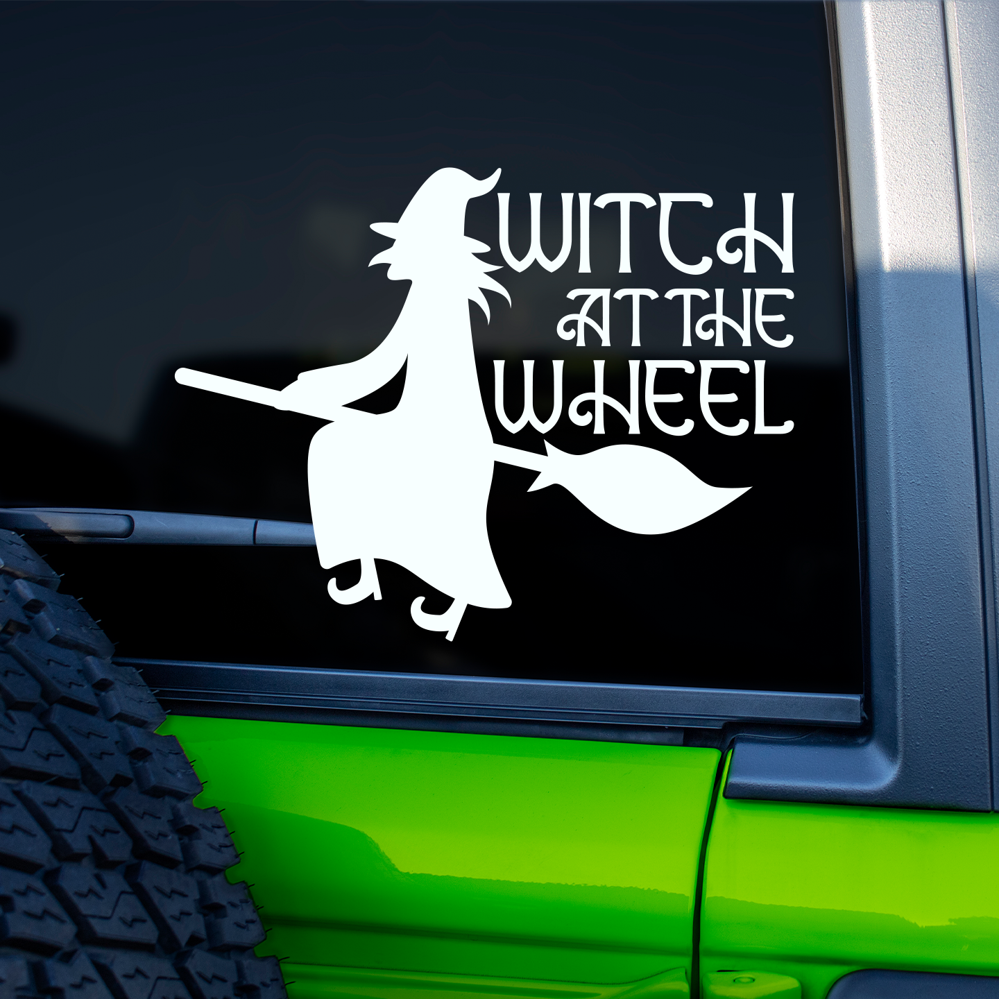 Witch At The Wheel Sticker