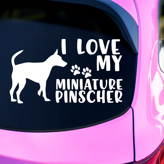 I Love My Miniature Pinscher Sticker