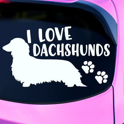 I Love Dachshunds Sticker