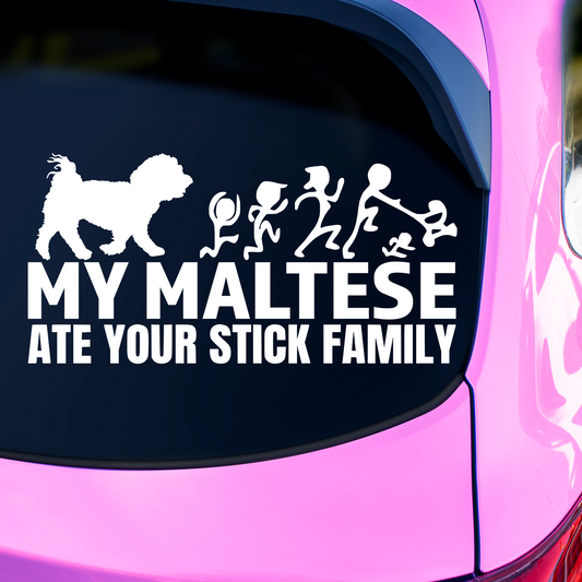 My Maltese Ate Your Stick Family Sticker