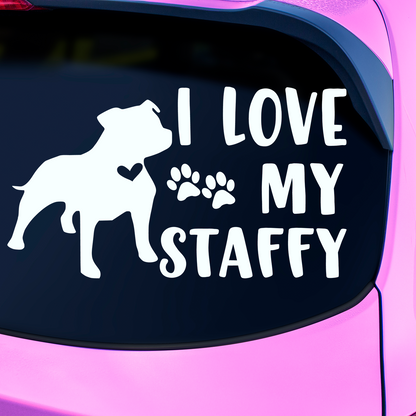 I Love My Staffy Sticker