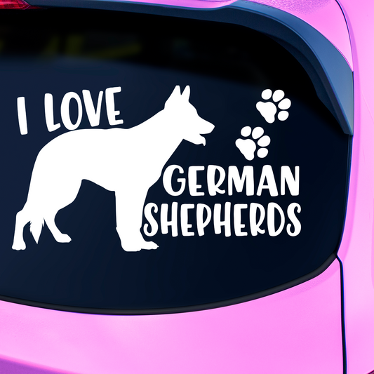 I Love German Shepherds Sticker