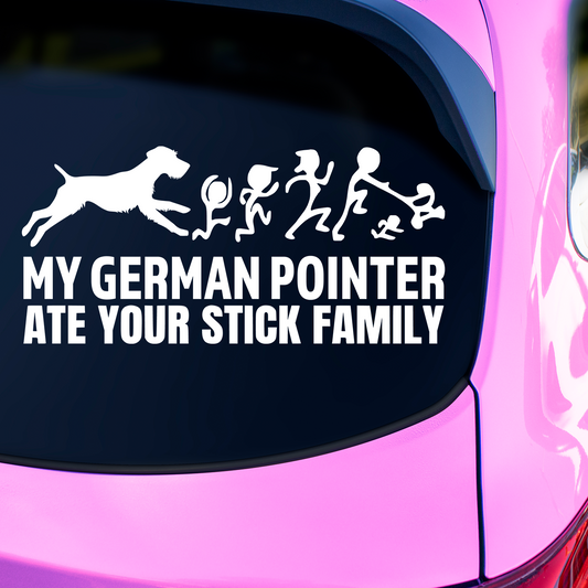 German Pointer Ate Your Stick Family Sticker