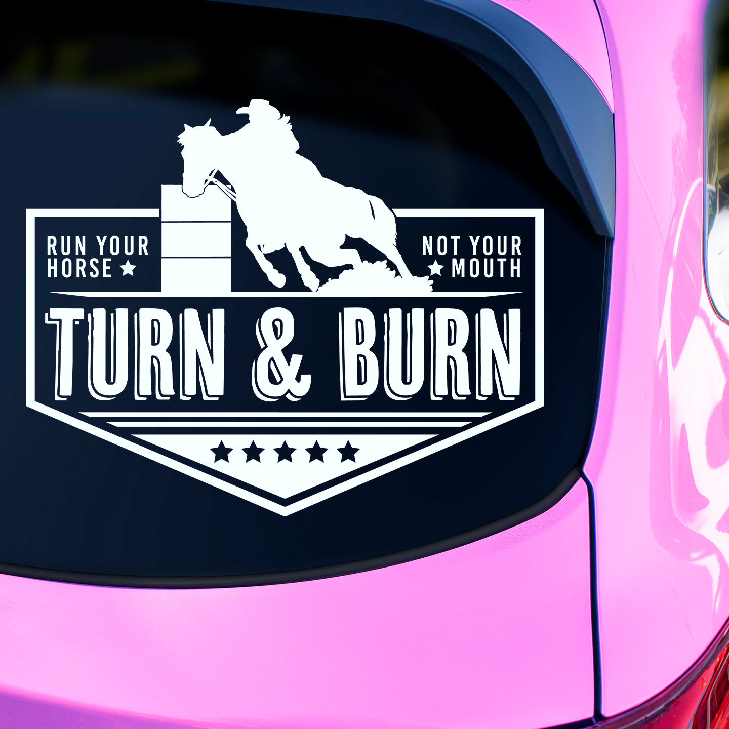 Barrel Racing Turn And Burn Sticker