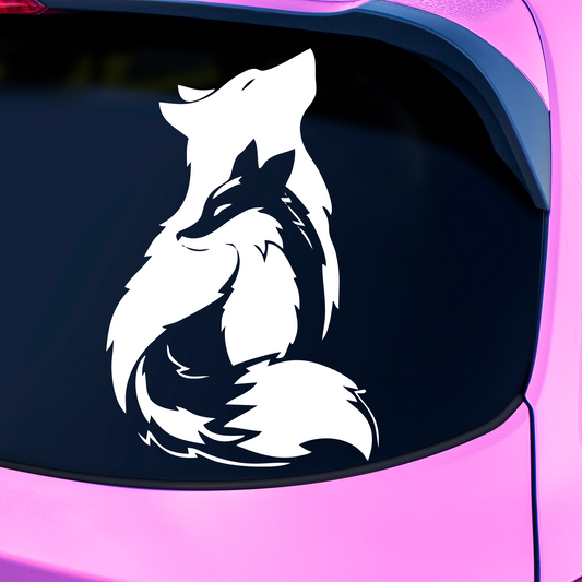 Fox And Wolf Sticker