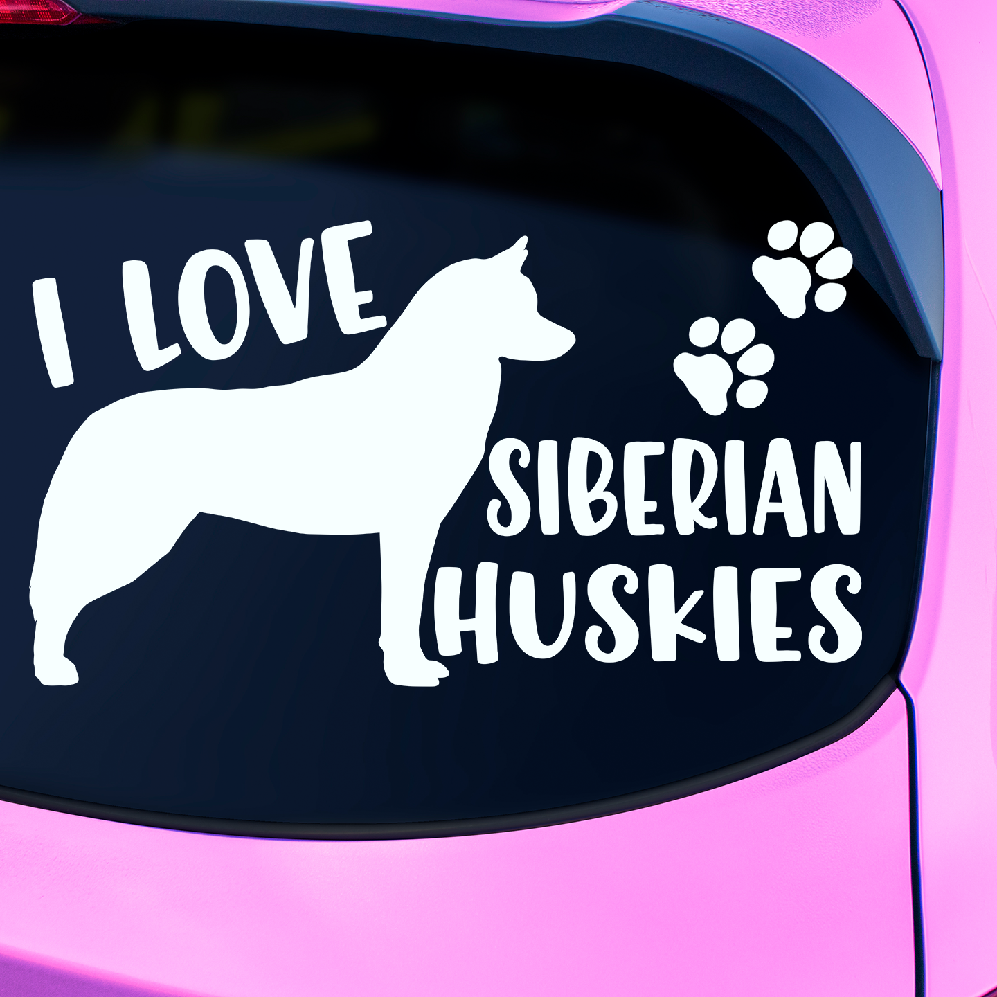 I Love Siberian Huskies Sticker