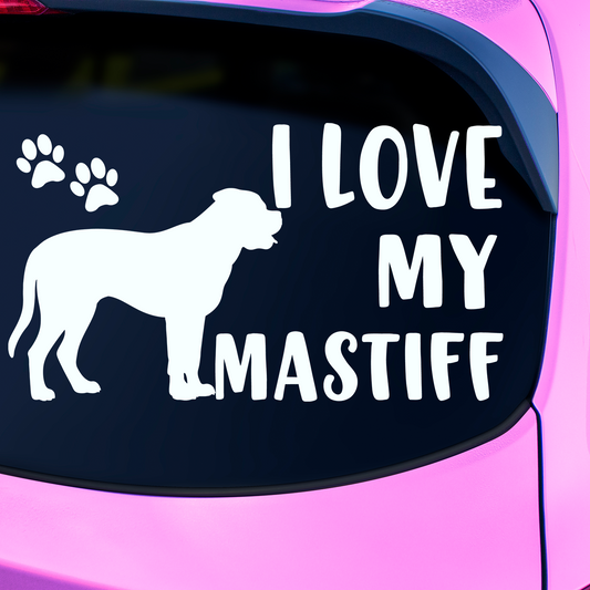 I Love My Mastiff Sticker