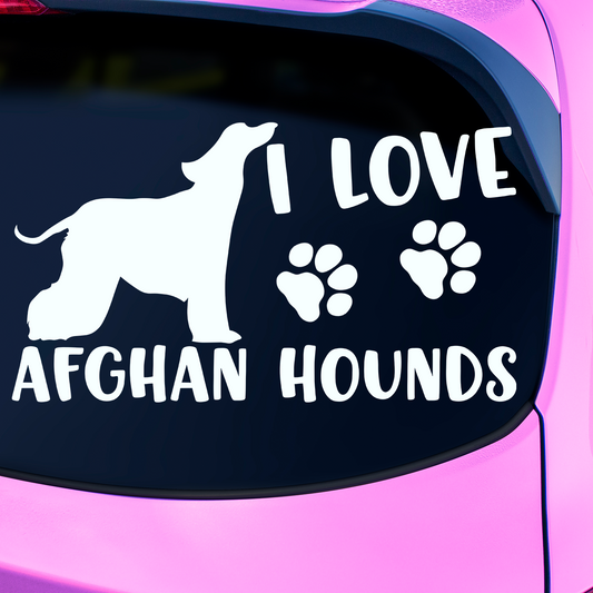 I Love Afghan Hounds Sticker