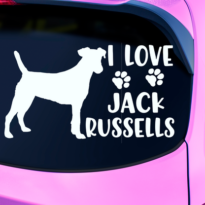 I Love Jack Russells Sticker