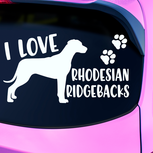 I Love Rhodesian Ridgebacks Sticker