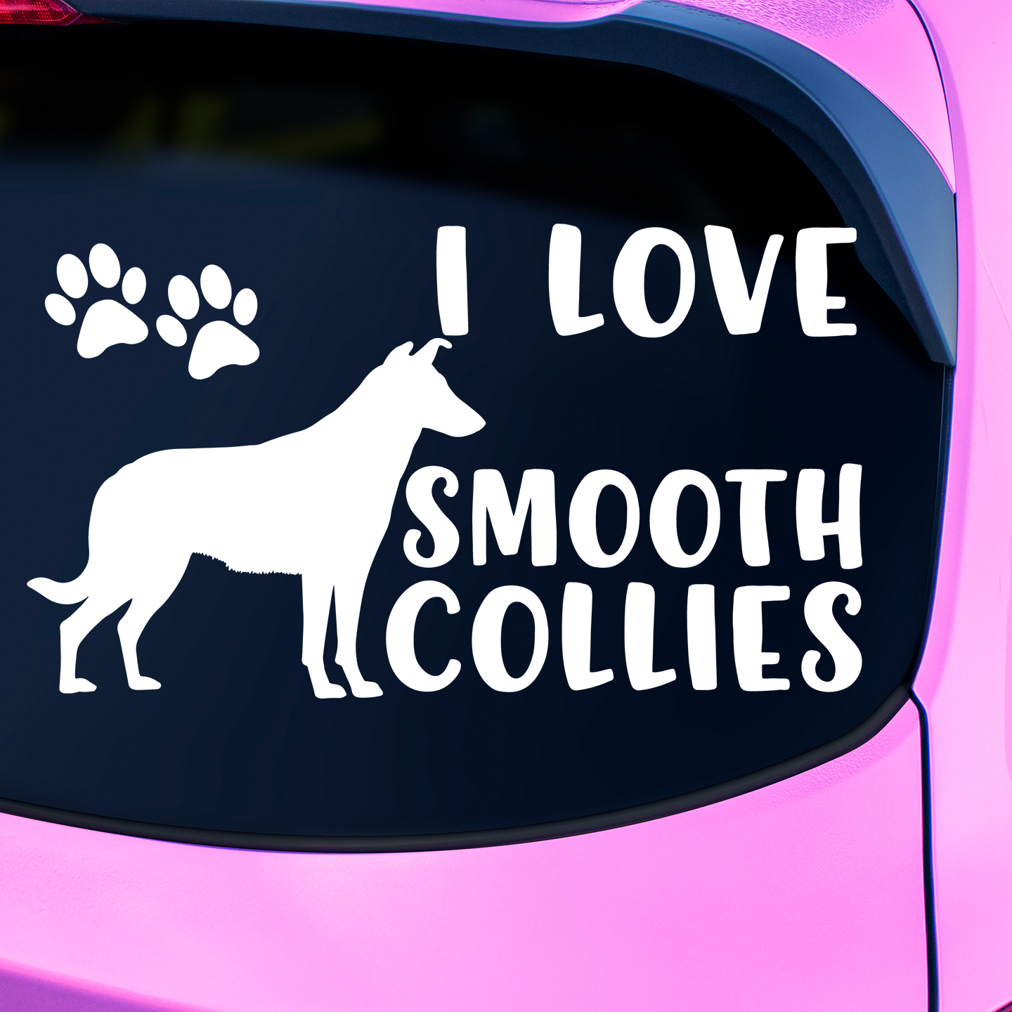 I Love Smooth Collies Sticker