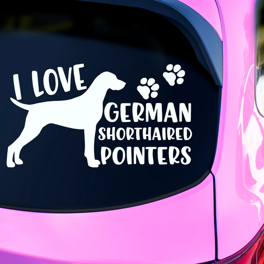I Love German Shorthaired Pointers Sticker