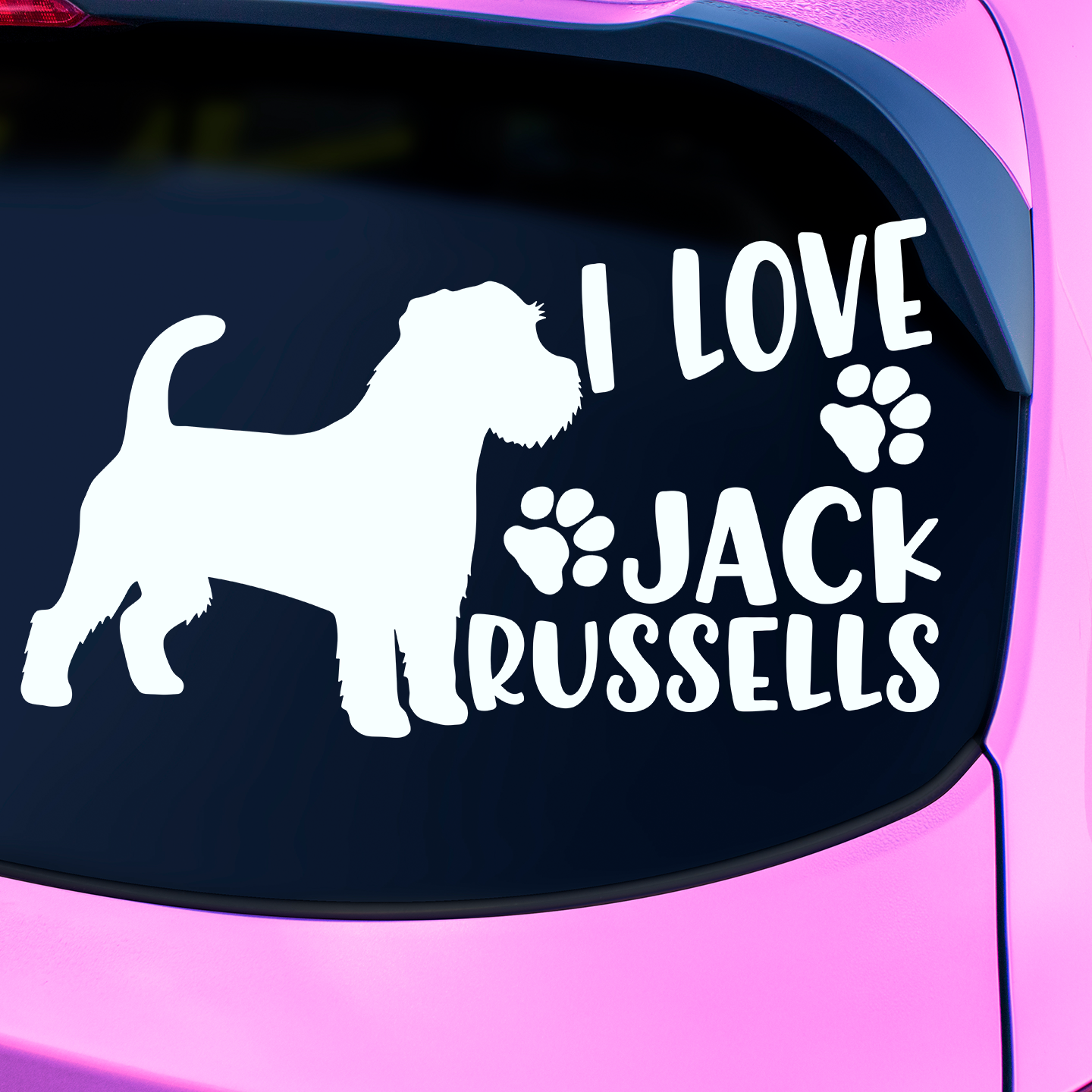 I Love Jack Russells Sticker