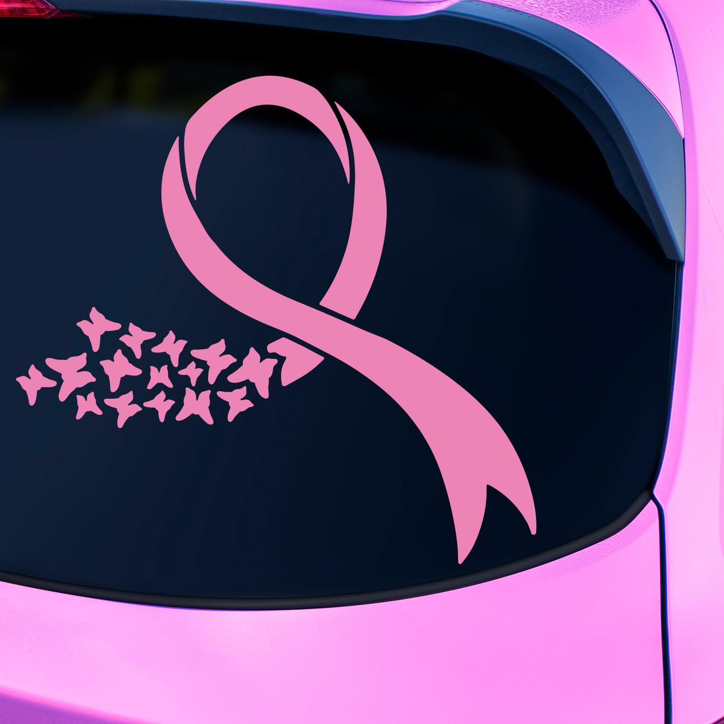 Cancer Ribbon Butterflies Sticker