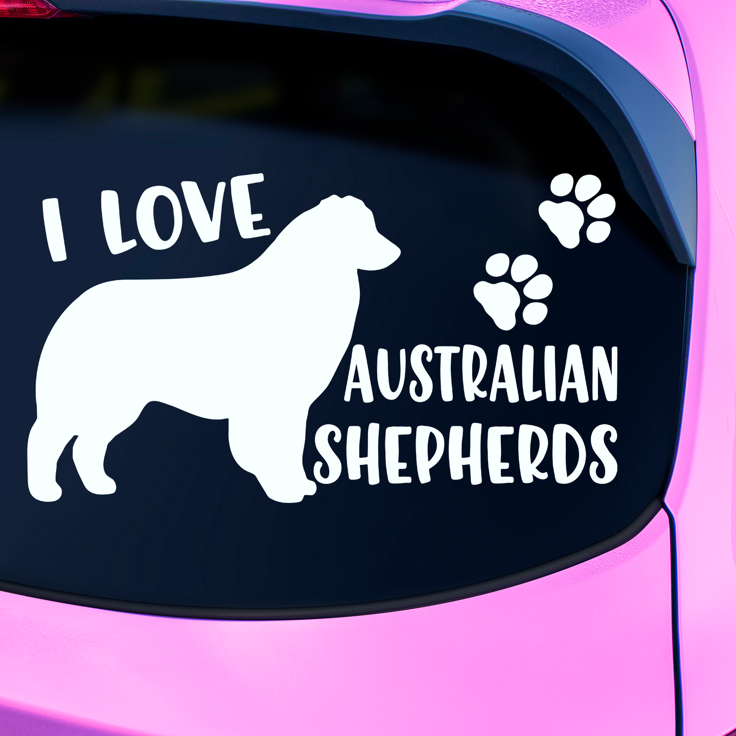 I Love Australian Shepherds Sticker