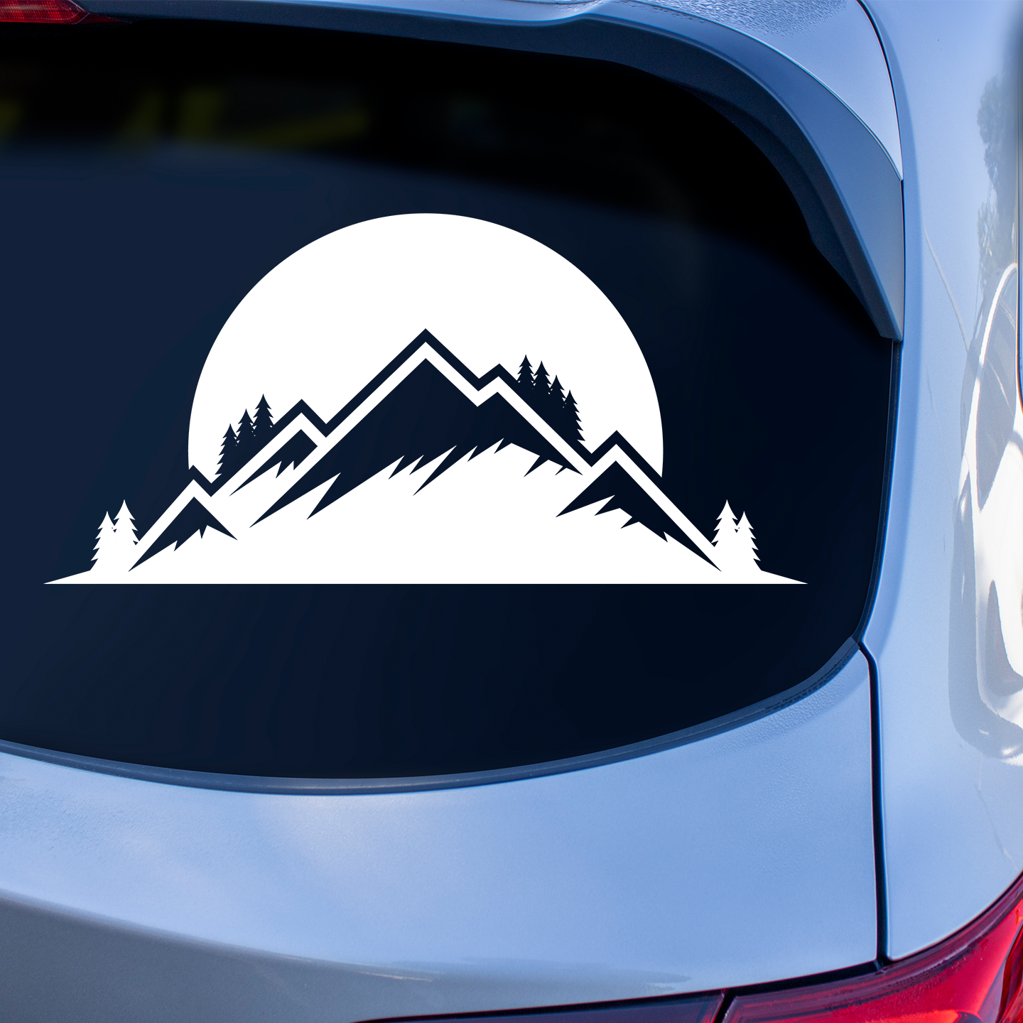 Mountain With Moon Decal