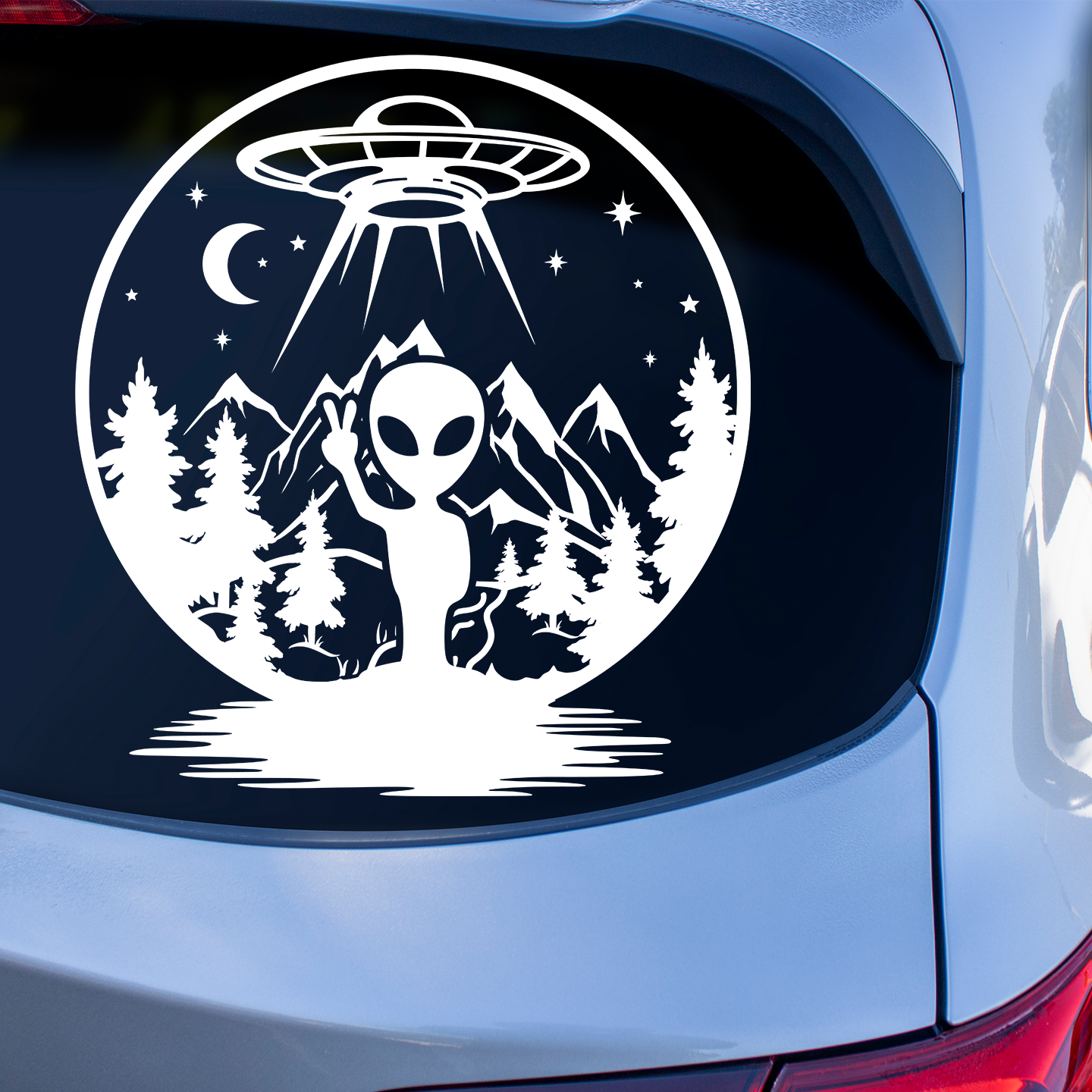 Alien Peace Sign Sticker | Funny Sci Fi Stickers For Cars Australia ...